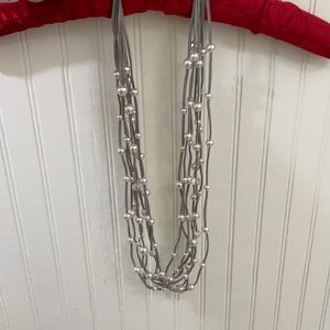 NWOT Pearls and Faux Leather Necklace Eater